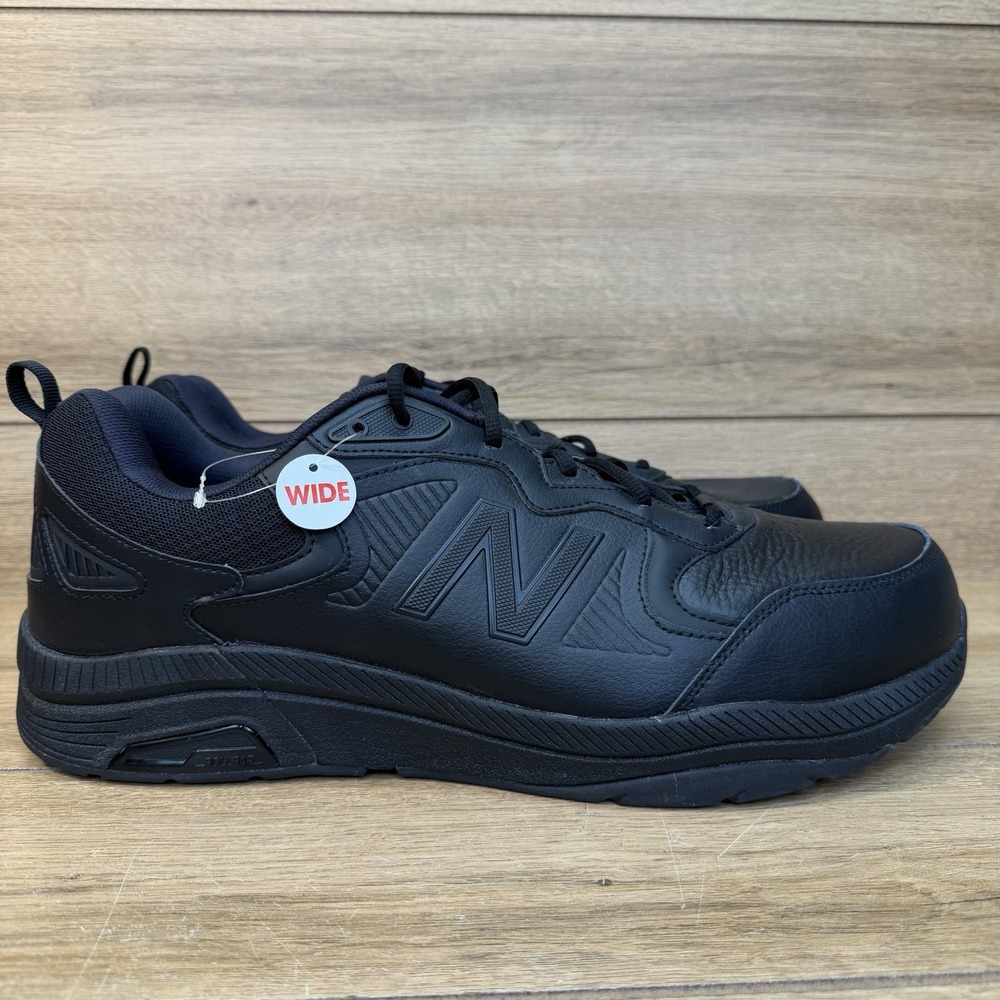 New Balance 857v3 Slip Resistant Shoes Men Size 16 6E Black Leather Work Sneaker